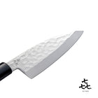 「㐂.」KITEN 槌目、小出刃包丁100mm、SUS420J2ステンレス鋼、茶合板ハンドル