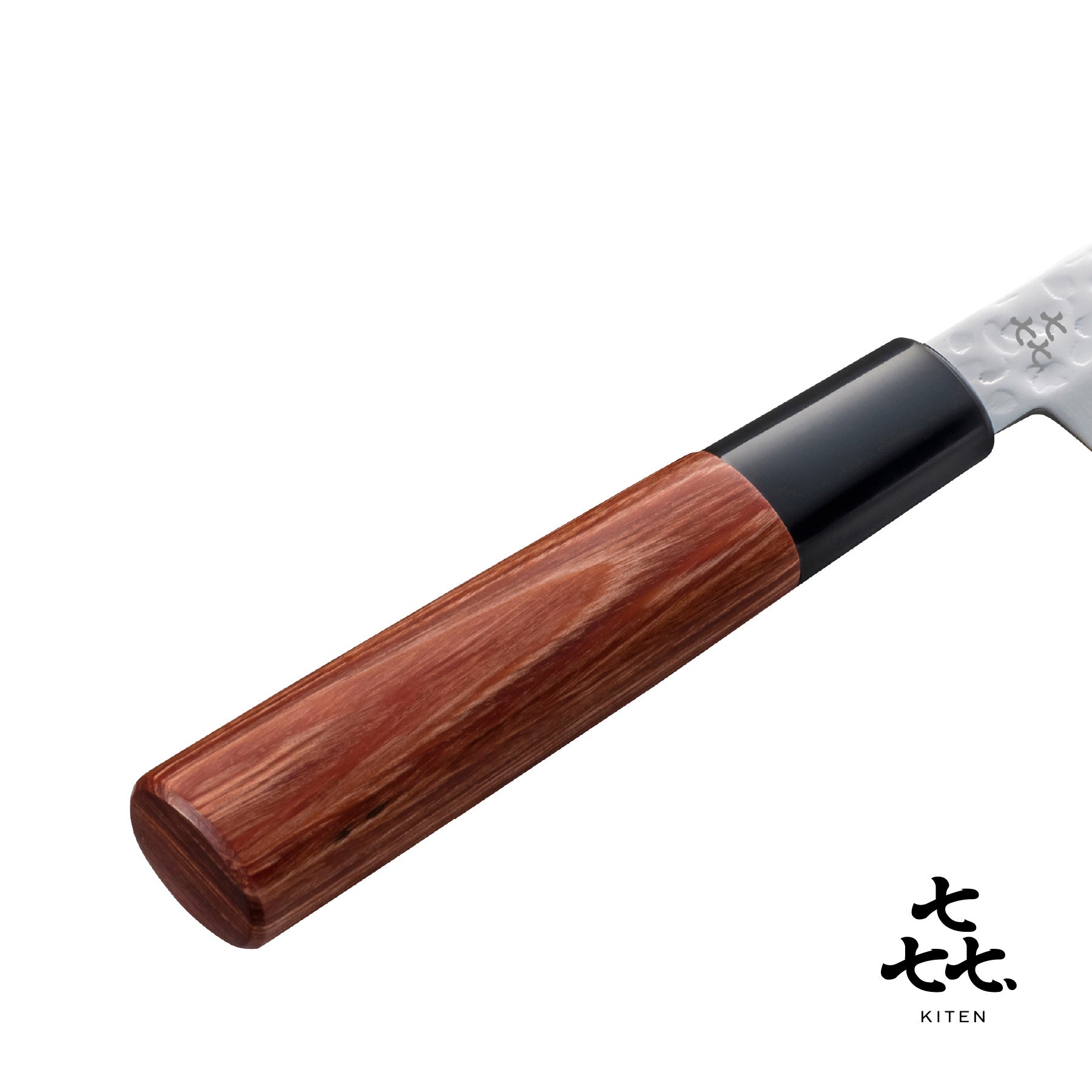 「㐂.」KITEN 槌目、ペティナイフ100mm、SUS420J2ステンレス鋼、茶合板ハンドル