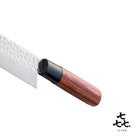 「㐂.」KITEN 槌目、三徳包丁165mm、SUS420J2ステンレス鋼、茶合板ハンドル