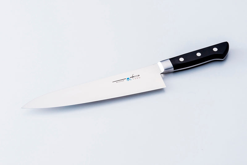 TSマダムナイフ、牛刀210mm、クロームモリブデン鋼、口金付き、積層強化木ハンドルモデル