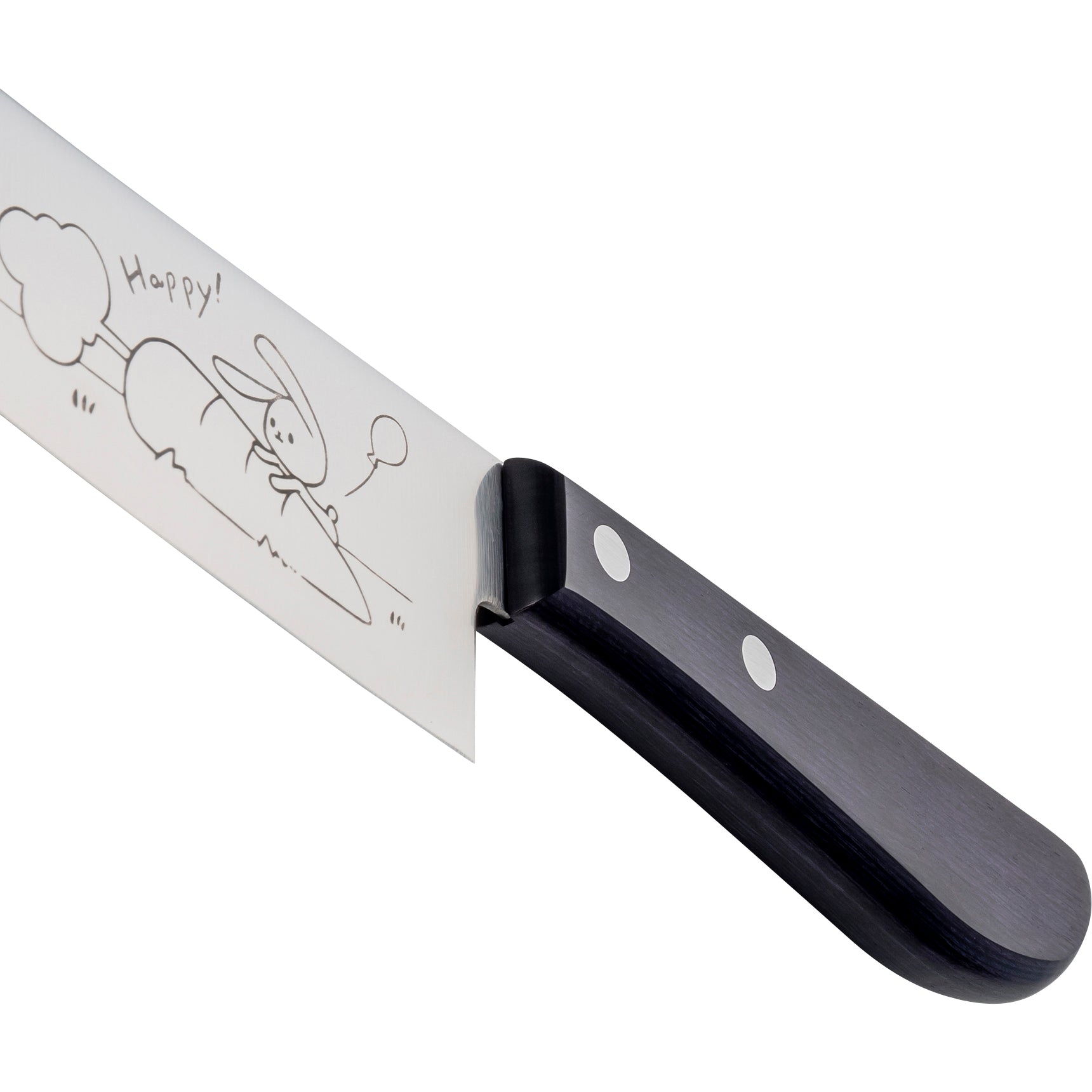 Animarch, Rabbit Model, 6.5 inch SUS420J2 steel, Santoku type Double Edged, Plywood Handle(deep purple)
