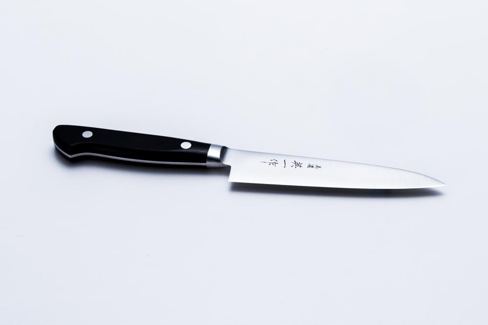 MINO HIDEICHI SAKU, 4.7 inch Forged VG1,  Petit type Double Edged, Plywood Handle