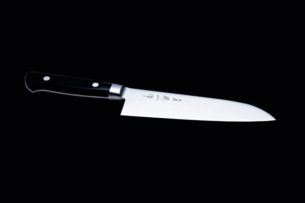 MINO HIDEICHI SAKU, 7.1 inch Forged VG1,  Santoku type Double Edged, Plywood Handle
