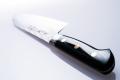MINONOKUNI HIRO, 7.1 inch Forged VG10 with 16 Layers of Hammered Stainless Steel Damascus, Santoku type Double Edged, Green Micarta Handle