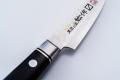 MINONOKUNI HIRO, 3.2 inch Forged VG10 with 16 Layers of Hammered Stainless Steel Damascus, Paring type Double Edged, Black Micarta Handle