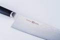 Shikisai MIYAKO, 7.1 inch AUS8 molybdenun vanadium steel  with 33 Layers of  Stainless Steel Damascus, Gyuto type Double Edged, Plywood Handle