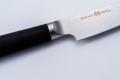 Shikisai MIYAKO, 4.3 inch AUS8 molybdenun vanadium steel  with 33 Layers of  Stainless Steel Damascus, Petit type Double Edged, Plywood Handle