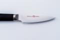 Shikisai MIYAKO, 3.2 inch AUS8 molybdenun vanadium steel  with 33 Layers of  Stainless Steel Damascus, Paring type Double Edged, Plywood Handle
